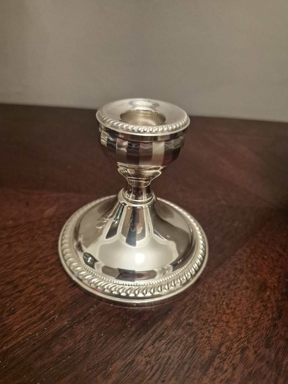 DUCHIN WEIGHTED STERLING  Silver Single Candle Holder - Classic Table Accent